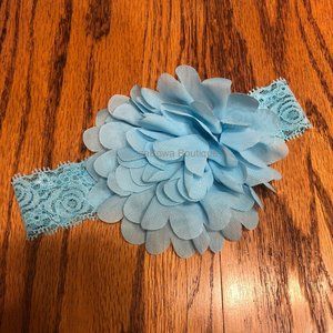 Aqua Country Lace Headband HANDMADE